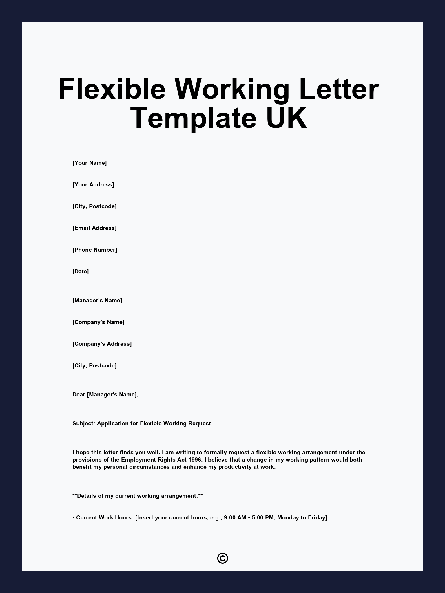 Flexible Working Letter Template UK