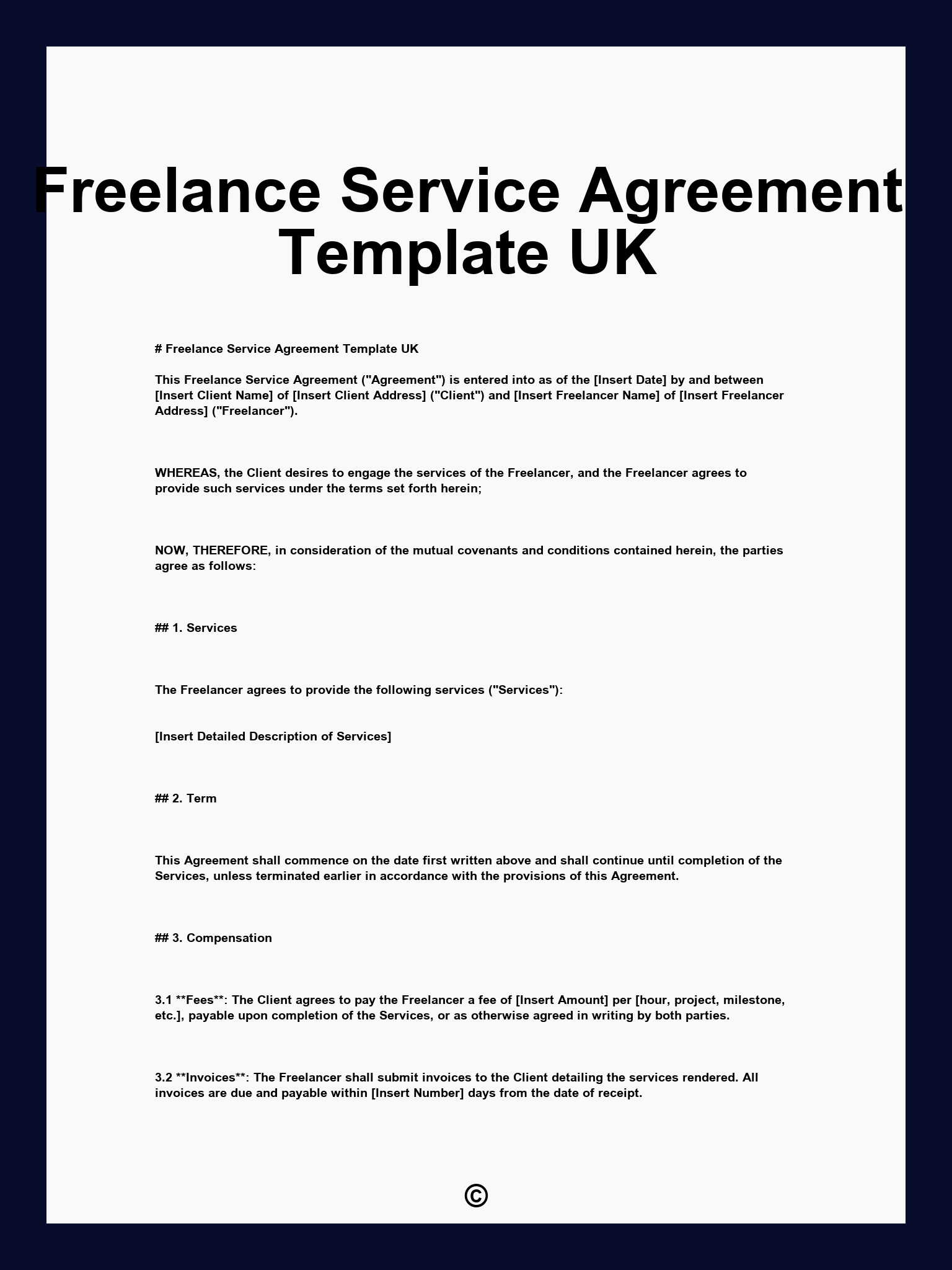 Freelance Service Agreement Template UK