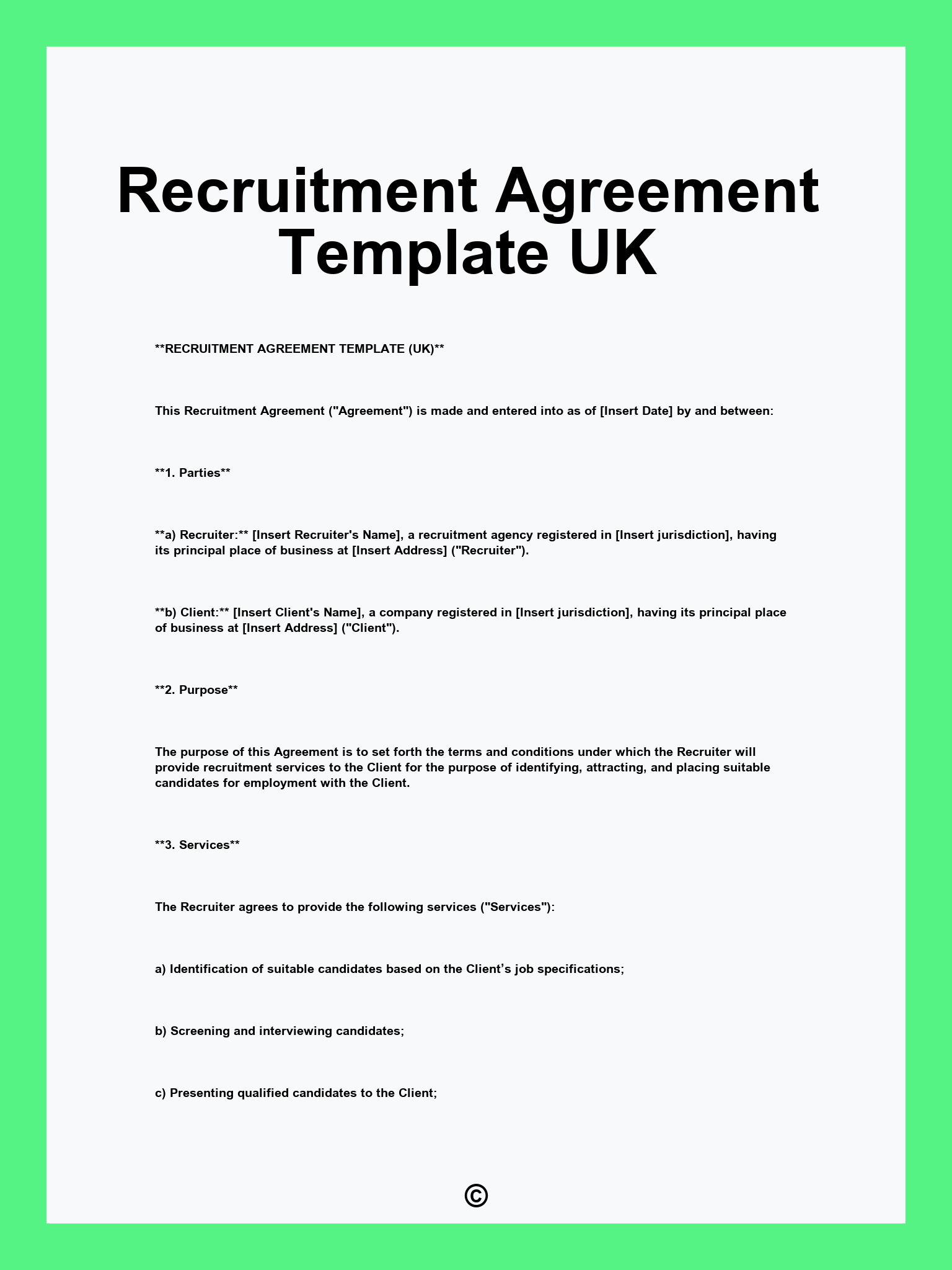 Recruitment Agreement Template UK